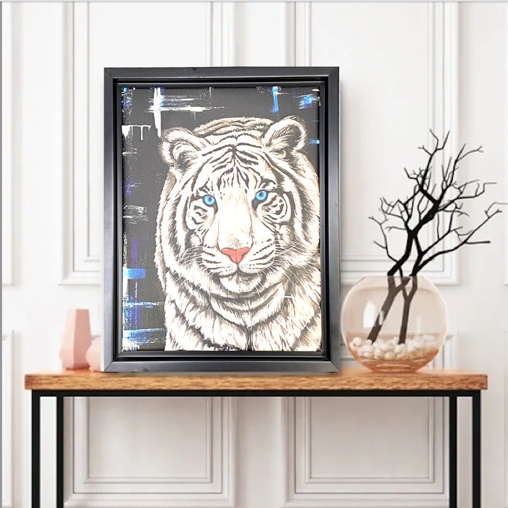White Tiger by Patti Suzette, Framed & Signed